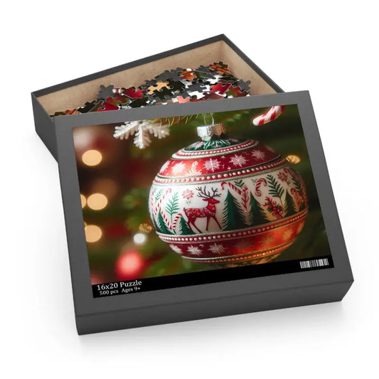 Festive Fun with Christmas Ornament Puzzles! - 20’’ × 16’’ (500 Pcs) Puzzle