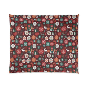Home Decor - Christmas Ornaments Decorations Pattern Comforter - Dipaliz 104’’ × 88’’