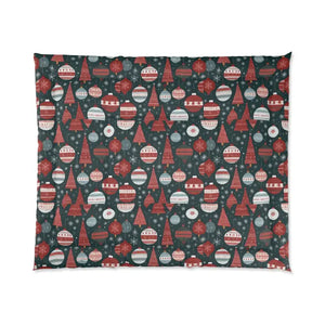 Home Decor - Christmas Comforter - Fluffy Ornament Polyester Print - Dipaliz 104’’ × 88’’