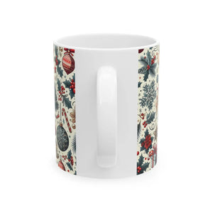 Vibrant Christmas Pattern Ceramic Mug - Festive Holiday - Dipaliz - Mugs