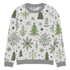 Cozy Christmas Crew Neck Sweater - Festive Pattern - Dipaliz - Sweaters - 3xs