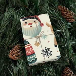 Vibrant Santa Gift Wrap - Festive Christmas Magic - Dipaliz - Wrapping Paper