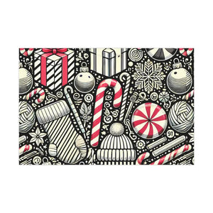 Festive Candy Cane Gift Wrap Paper Christmas Pattern - Dipaliz - 30’’ x 20’’ / Matte - Wrapping