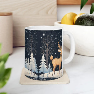 Festive Christmas Reindeer Mug - Ceramic Holiday Sips - Dipaliz - Mugs