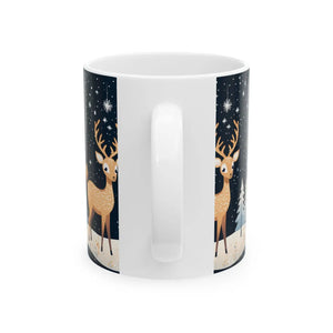 Festive Christmas Reindeer Mug - Ceramic Holiday Sips - Dipaliz - Mugs