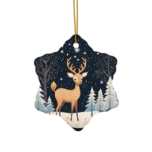 Timeless Christmas Reindeer Ceramic Ornament Collection - Dipaliz - Snowflake / one Size - Home Decor
