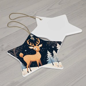 Reindeer Ceramic Ornament – Timeless - Dipaliz - Holiday Ornaments
