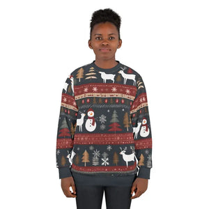 Christmas Reindeer Spruce Tree Unisex Sweatshirt - Dipaliz - Sweatshirts