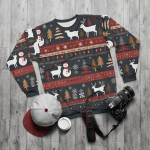 Christmas Reindeer Spruce Tree Unisex Sweatshirt - Dipaliz - Xs - Sweatshirts
