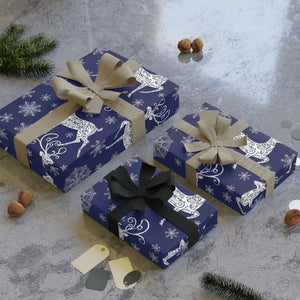 Deep Navy Wrapping Paper Satin Glow Fully Recyclable - Dipaliz