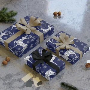 Deep Navy Wrapping Paper Satin Glow Fully Recyclable - Dipaliz