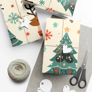 Vibrant Reindeer Gift Wrap - Christmas Matte Satin - Dipaliz - Wrapping Paper
