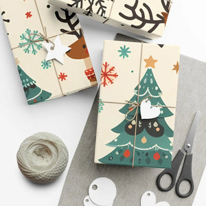Vibrant Reindeer Gift Wrap - Christmas Matte Satin - Dipaliz - Wrapping Paper