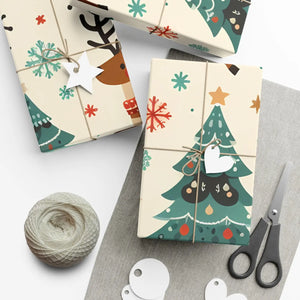 Vibrant Reindeer Gift Wrap - Christmas Matte Satin - Dipaliz - Wrapping Paper