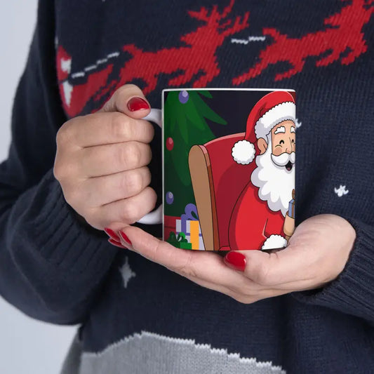 Santa Claus Christmas Mug - Festive & Durable Ceramic Delight - 11oz