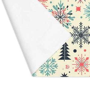Enchanting Christmas Snowflakes Trees Cotton Placemats - Dipaliz - 18’’ × 14’’