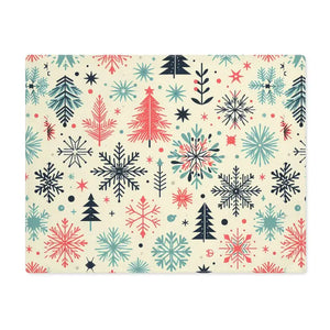 Enchanting Christmas Snowflakes Trees Cotton Placemats - Dipaliz - 18’’ × 14’’
