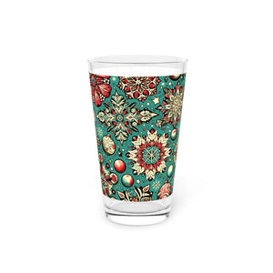 Festive Snowflakes Pint Glass - Christmas 16oz - Dipaliz - Beer Glasses