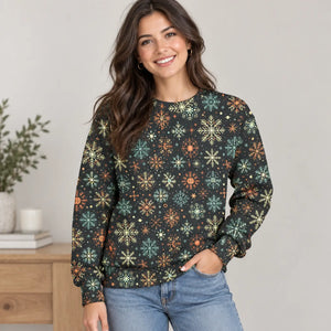 Dipaliz snowflakes unisex sweatshirt – festive flair - sweatshirts