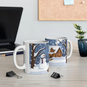 Festive Christmas Snowman Ceramic Mug - Holiday Joy - Dipaliz - Mugs