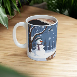 Festive Christmas Snowman Ceramic Mug - Holiday Joy - Dipaliz - Mugs