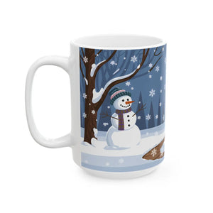 Festive Snowman Ceramic Mug - Holiday Christmas - Dipaliz - Mugs