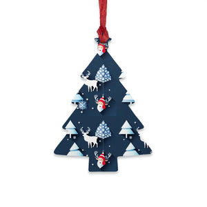 Christmas Snowman Wooden Ornaments – Solid Wood - Dipaliz - Holiday