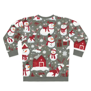 Christmas Snowman Unisex Sweatshirt Cut Aop - Dipaliz - Sweatshirts