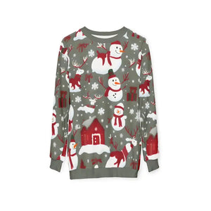 Christmas Snowman Unisex Sweatshirt Cut Aop - Dipaliz - Sweatshirts