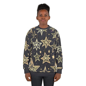 Christmas Stars Unisex Sweatshirt Cut Holiday Wear - Dipaliz - Sweatshirts