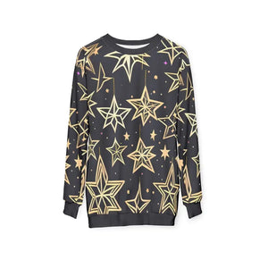 Christmas Stars Unisex Sweatshirt Cut Holiday Wear - Dipaliz - Sweatshirts