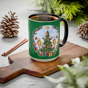 Vibrant Christmas Tree Colorful Mugs - Grip c Shaped - Dipaliz
