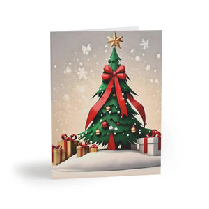 Stylish Christmas Tree Greeting Cards - White Envelopes - Dipaliz - & Note