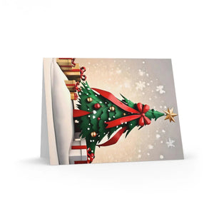 Stylish Christmas Tree Greeting Cards - White Envelopes - Dipaliz - & Note