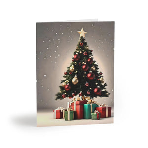 Matte Christmas Tree Greeting Cards - White Envelopes - Dipaliz - & Note
