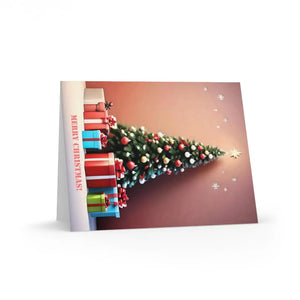 Festive Christmas Tree Greeting Cards - Merry - Dipaliz - & Note
