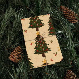 Gsm Fine Art Wrapping Paper Evergreen Silhouettes Cream - Dipaliz