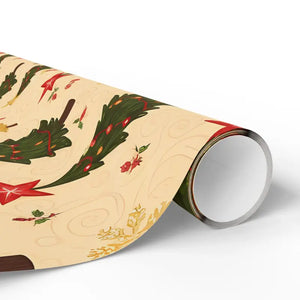 Gsm Fine Art Wrapping Paper Evergreen Silhouettes Cream - Dipaliz