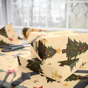 Gsm Fine Art Wrapping Paper Evergreen Silhouettes Cream - Dipaliz