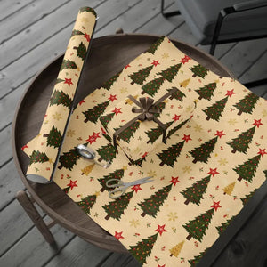 Gsm Fine Art Wrapping Paper Evergreen Silhouettes Cream - Dipaliz