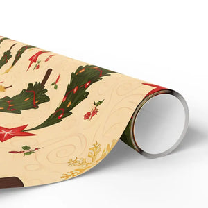 Gsm Fine Art Wrapping Paper Evergreen Silhouettes Cream - Dipaliz