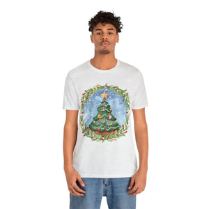 Festive Christmas Tree Jersey Short Sleeve Cotton Tee - Dipaliz - T-shirts
