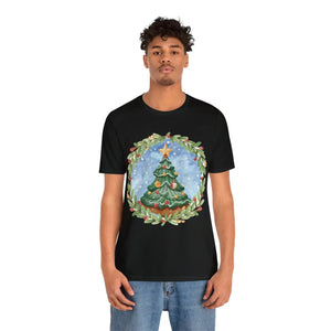 Festive Christmas Tree Jersey Short Sleeve Cotton Tee - Dipaliz - T-shirts