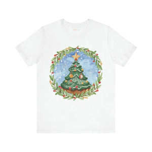 Festive Christmas Tree Jersey Short Sleeve Cotton Tee - Dipaliz - T-shirts