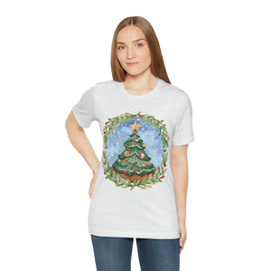 Festive Christmas Tree Jersey Short Sleeve Cotton Tee - Dipaliz - T-shirts