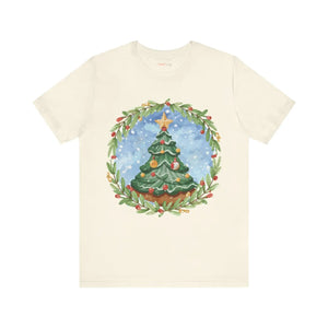 Festive Christmas Tree Jersey Short Sleeve Cotton Tee - Dipaliz - T-shirts