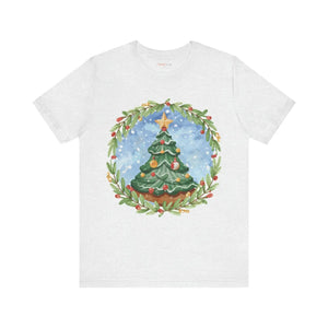 Festive Christmas Tree Jersey Short Sleeve Cotton Tee - Dipaliz - T-shirts