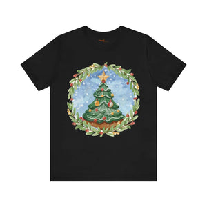 Festive Christmas Tree Jersey Short Sleeve Cotton Tee - Dipaliz - T-shirts