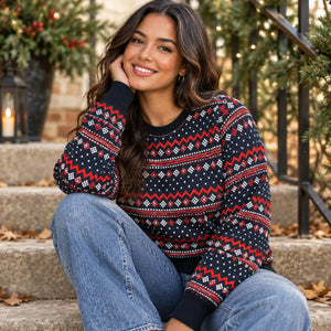 DipaliZ Festive Star Christmas Ugly Sweater Fleece
