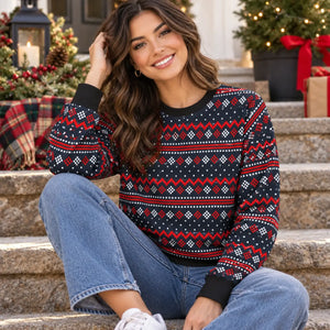 DipaliZ Festive Star Christmas Ugly Sweater Fleece